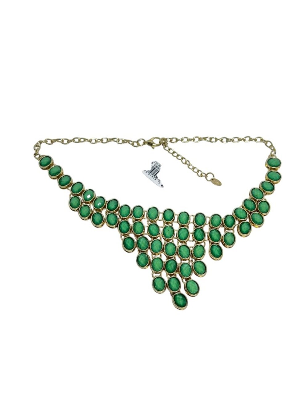 Cara New York Gold Tone And Green Statement Bib Necklace (6357) - Picture 6 of 8